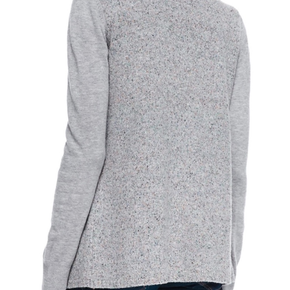 Joie • Gray Speckled Waterfall Marled Wool Cardigan Sweater - Picture 2 of 11